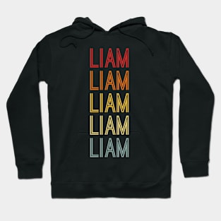 Liam Name Vintage Retro Pattern Hoodie